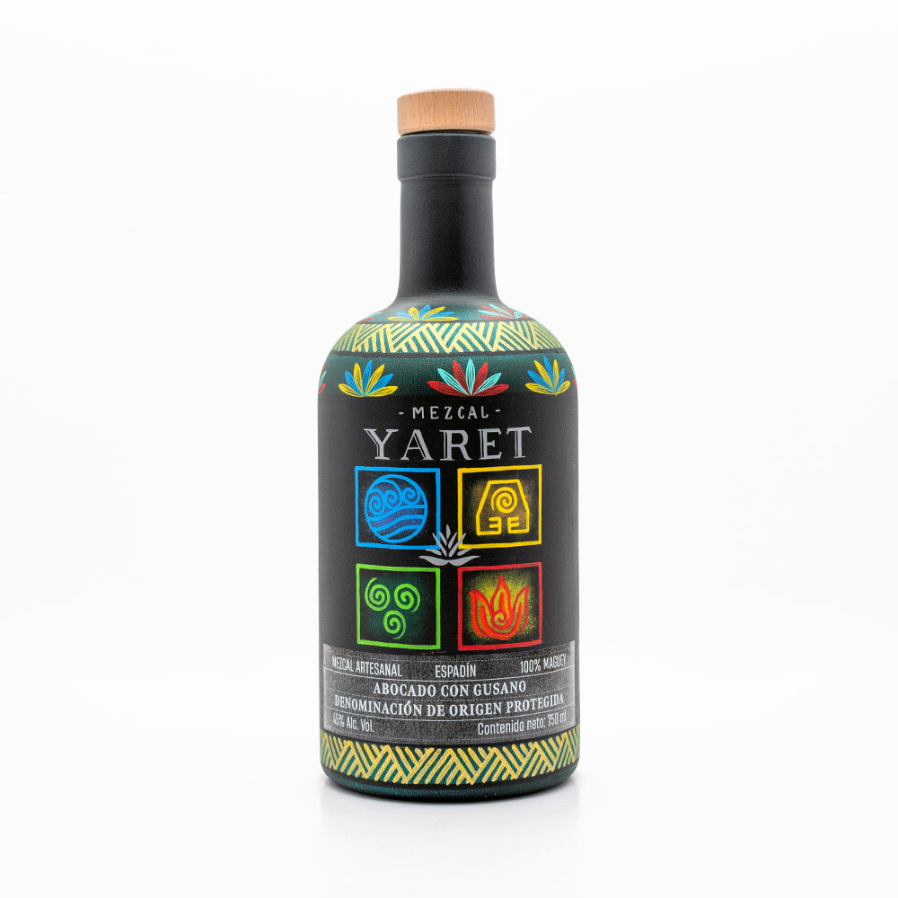 Botella con arte Alebrije Mezcal Espadín Abocado con gusano de magüey 750 ML