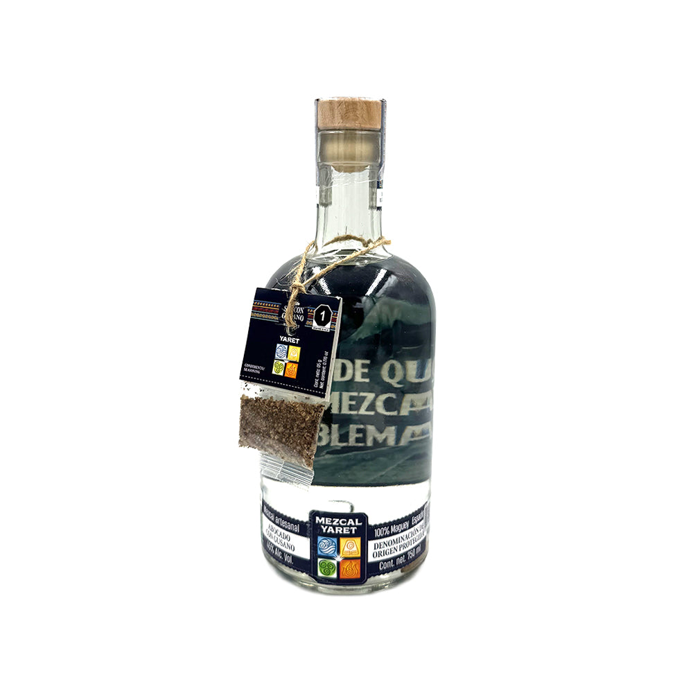 Mezcal Espadín Abocado con Gusano de Magüey Botella con Frase 750 ml